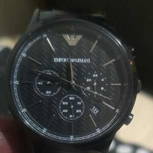 Emporio Armani Black and Gold Men's Watch